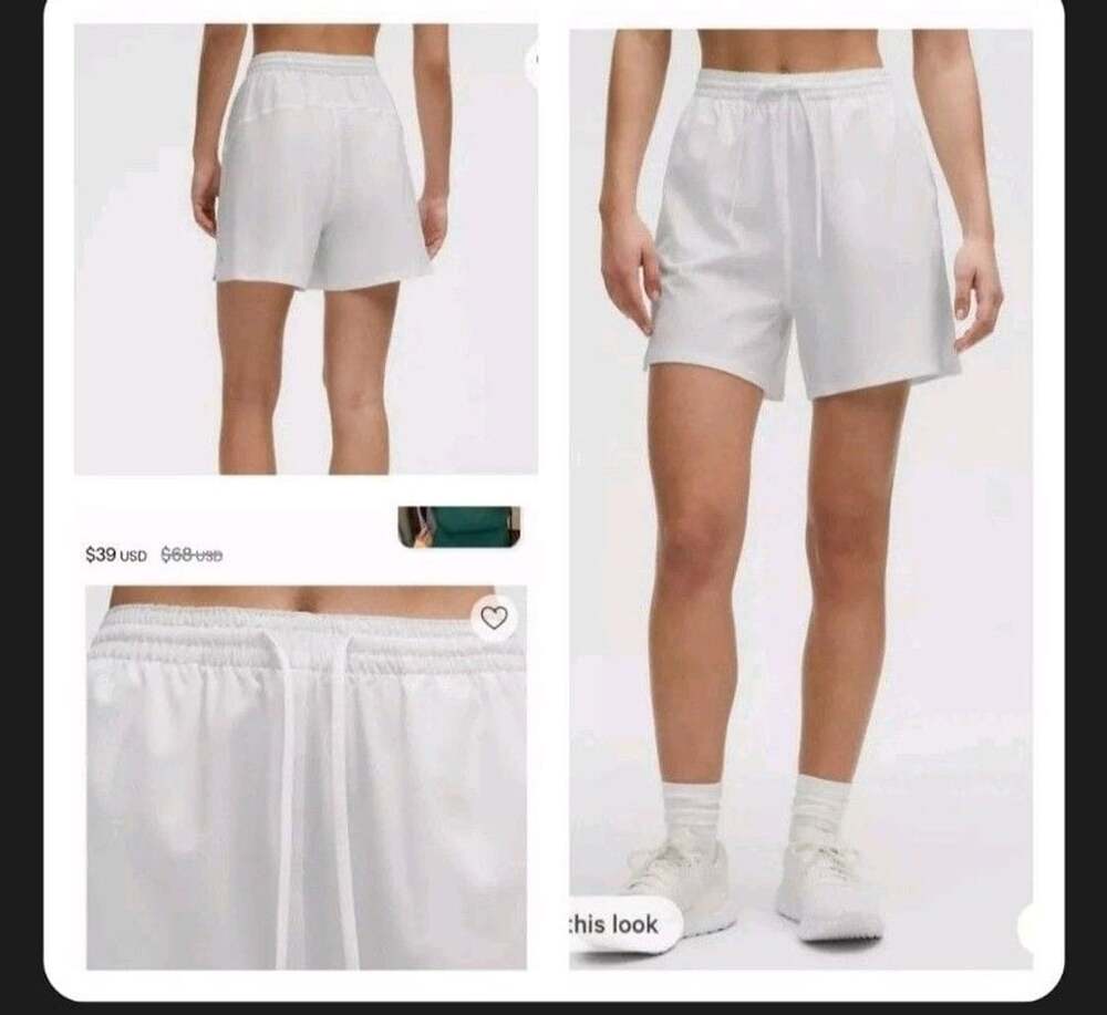 204 Lululemon Pace Rival High-Rise Short 5" White